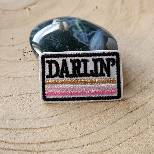 Strijk embleem  -  Iron on Patch - Roze Darlin