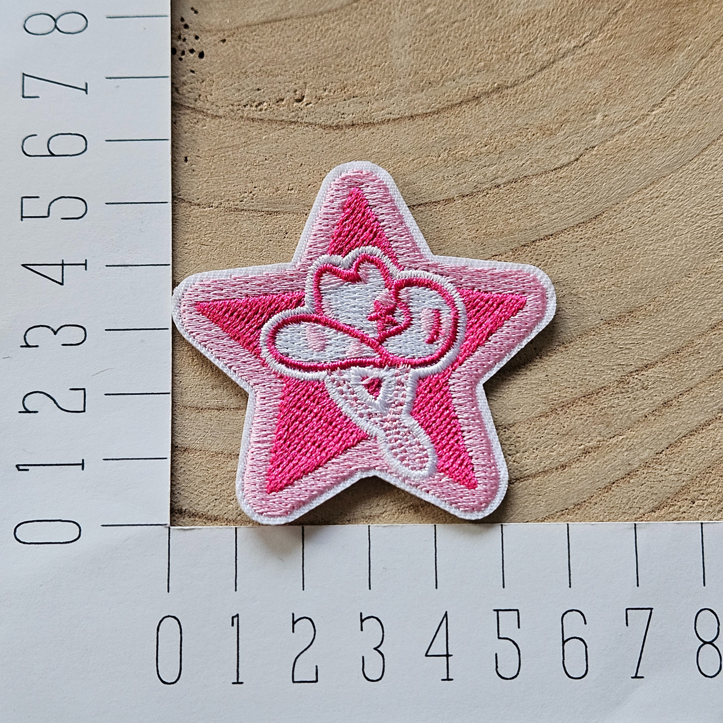 Strijk embleem  -  Iron on Patch - Roze ster met cowboyhoed