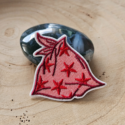 Strijk embleem  -  Iron on Patch - Roze knapzak