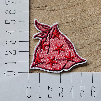 Strijk embleem  -  Iron on Patch - Roze knapzak