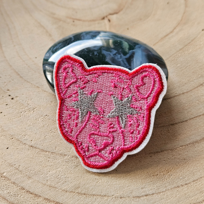 Strijk embleem  -  Iron on Patch - Roze panter