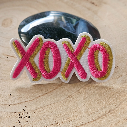 Strijk embleem  -  Iron on Patch - Roze XOXO