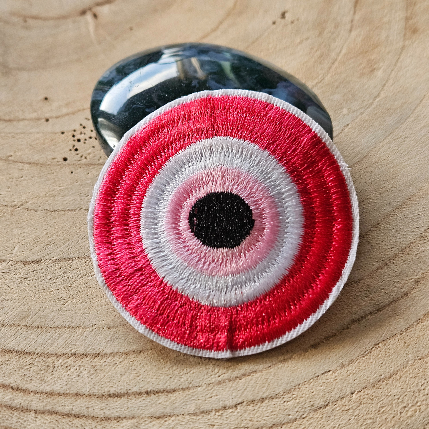 Strijk embleem  -  Iron on Patch - Roze ronde