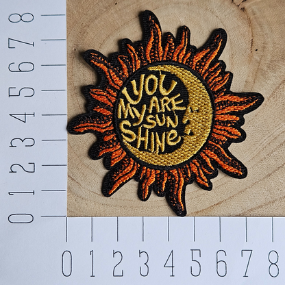Strijk embleem  -  Iron on Patch - You are my sunshine in zon