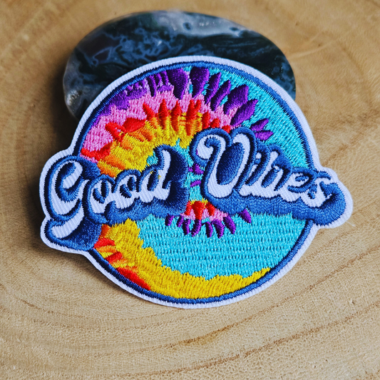 Strijk embleem  -  Iron on Patch - Regenboog good vibes