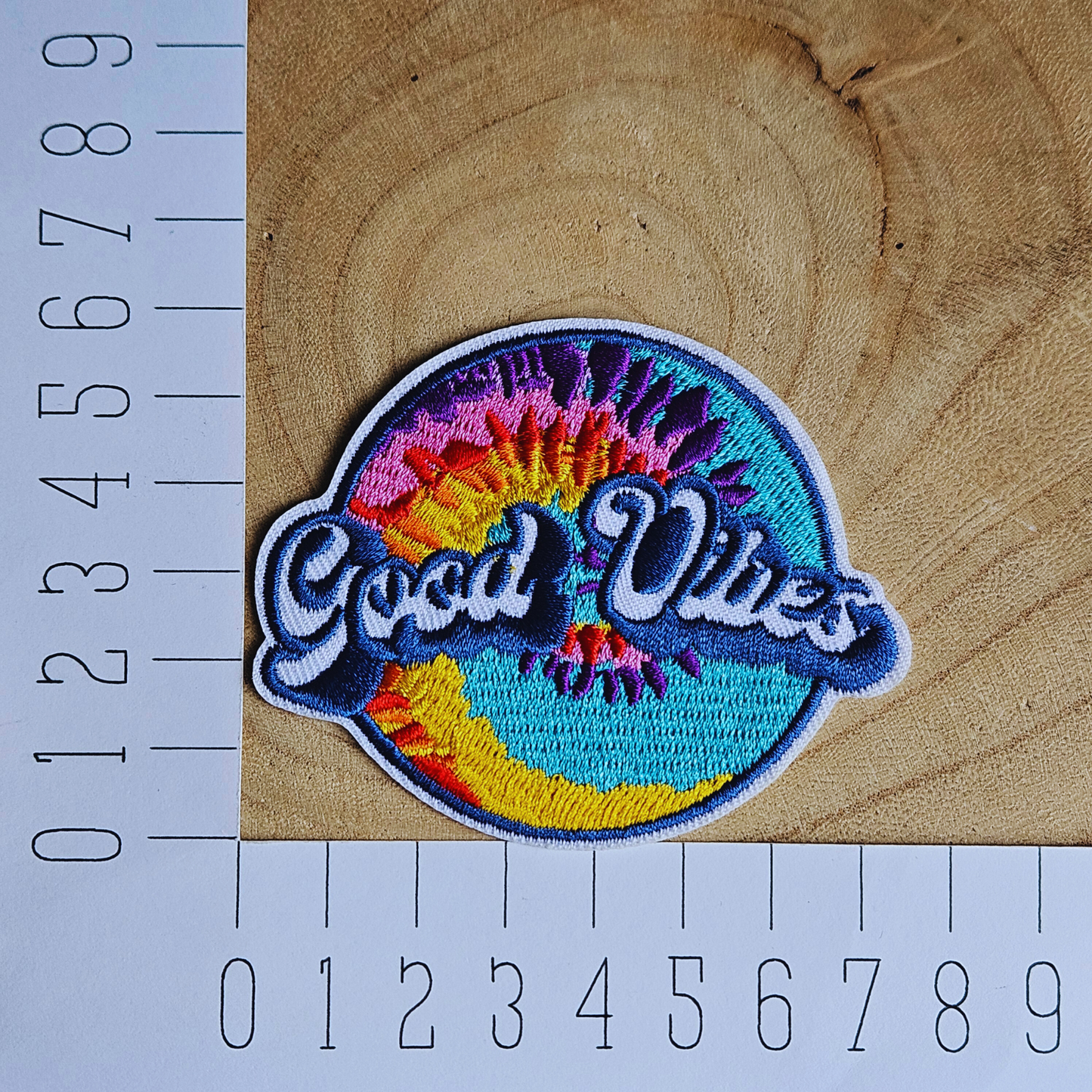 Strijk embleem  -  Iron on Patch - Regenboog good vibes