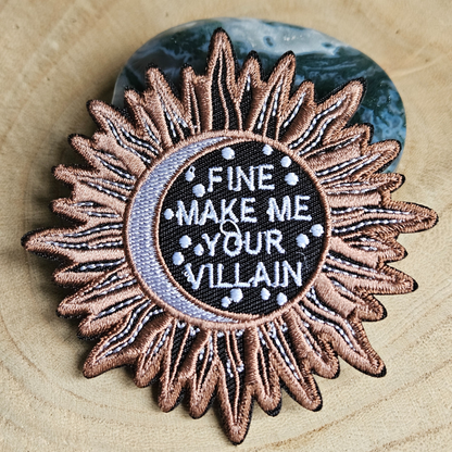 Strijk embleem  -  Iron on Patch - Fine make me your villain in zon