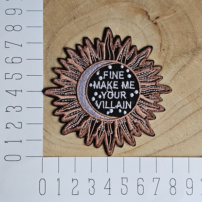 Strijk embleem  -  Iron on Patch - Fine make me your villain in zon