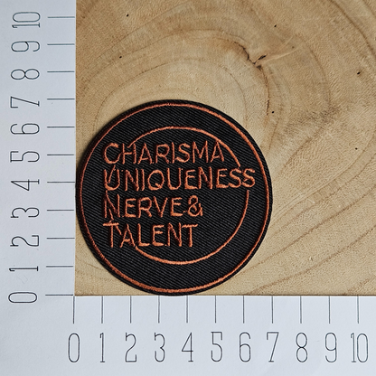 Strijk embleem  -  Iron on Patch - Charisma, uniqueness nerve & talent