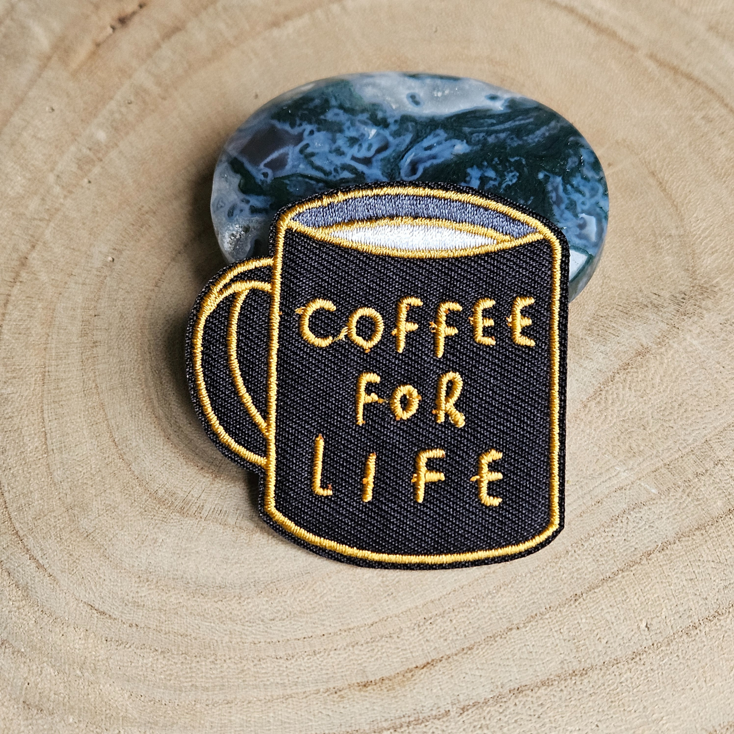 Strijk embleem  -  Iron on Patch  - Mok - Coffee for life