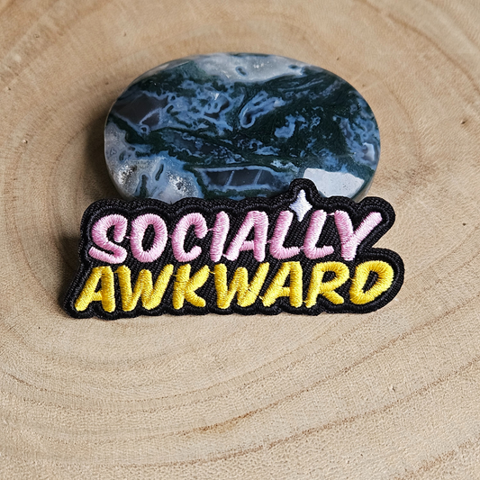 Strijk embleem  -  Iron on Patch - Socially awkward