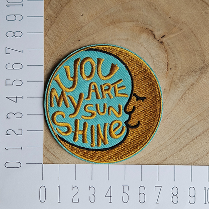 Strijk embleem  -  Iron on Patch - You are my sunshine met maan