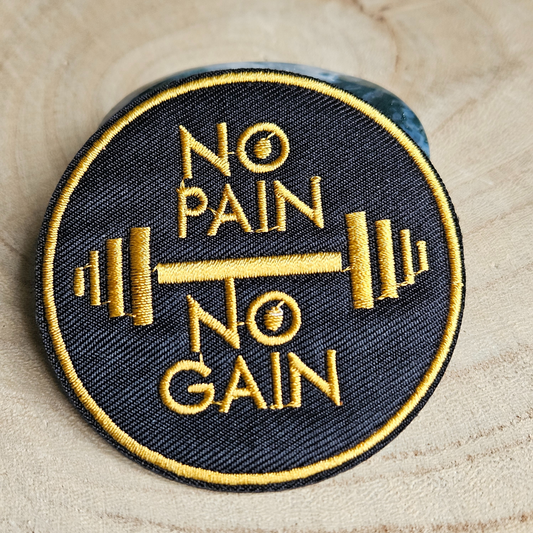Strijk embleem  -  Iron on Patch - No pain No gain