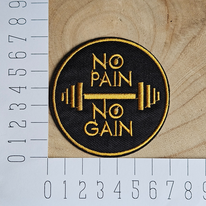 Strijk embleem  -  Iron on Patch - No pain No gain