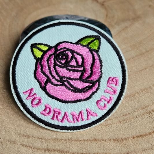 Strijk embleem  -  Iron on Patch - Roos - No drama club