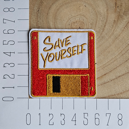 Strijk embleem  -  Iron on Patch - Floppie - Save yourself