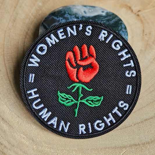 Strijk embleem  -  Iron on Patch - Vuist - Women's rights = Human rights