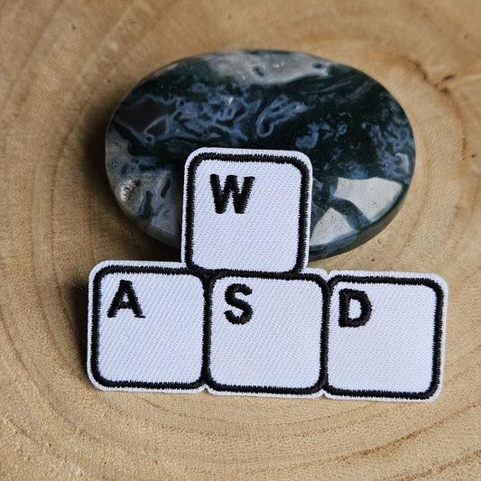 Strijk embleem  -  Iron on Patch - Toetsenbord toetsen WASD