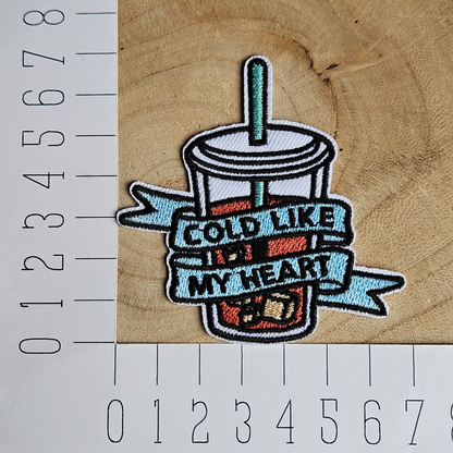 Strijk embleem  -  Iron on Patch - Drinken - Cold like my heart