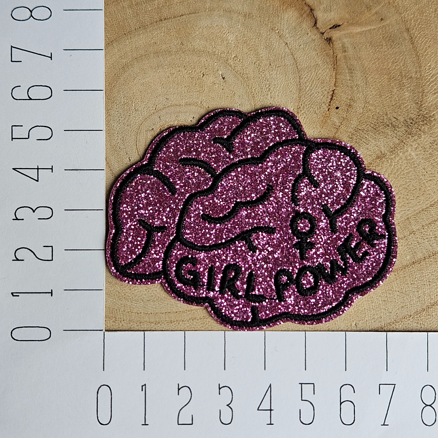 Strijk embleem  -  Iron on Patch - Hersenen - Girl power
