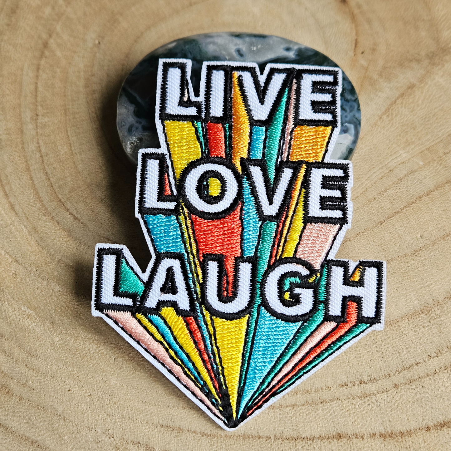 Strijk embleem  -  Iron on Patch - Live, love, laugh