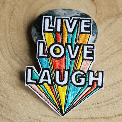 Strijk embleem  -  Iron on Patch - Live, love, laugh