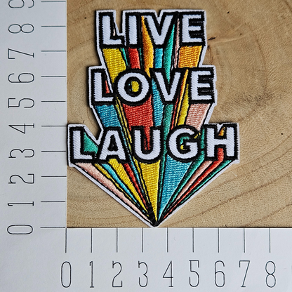 Strijk embleem  -  Iron on Patch - Live, love, laugh