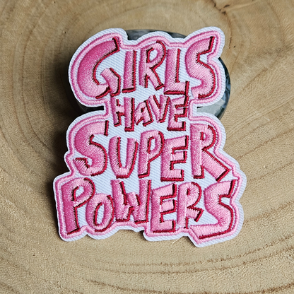 Strijk embleem  -  Iron on Patch - Girls have super powers