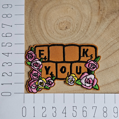 Strijk embleem  -  Iron on Patch - F**K you scrabble