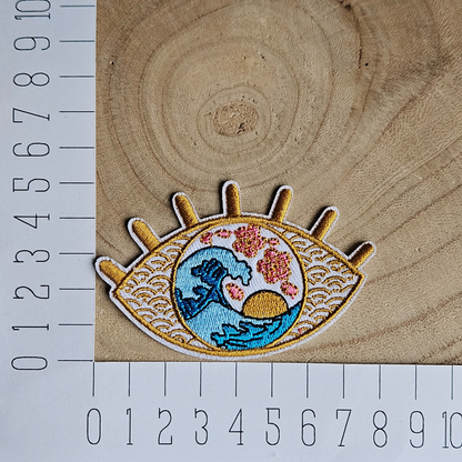 Strijk embleem  -  Iron on Patch - Oog - Golf
