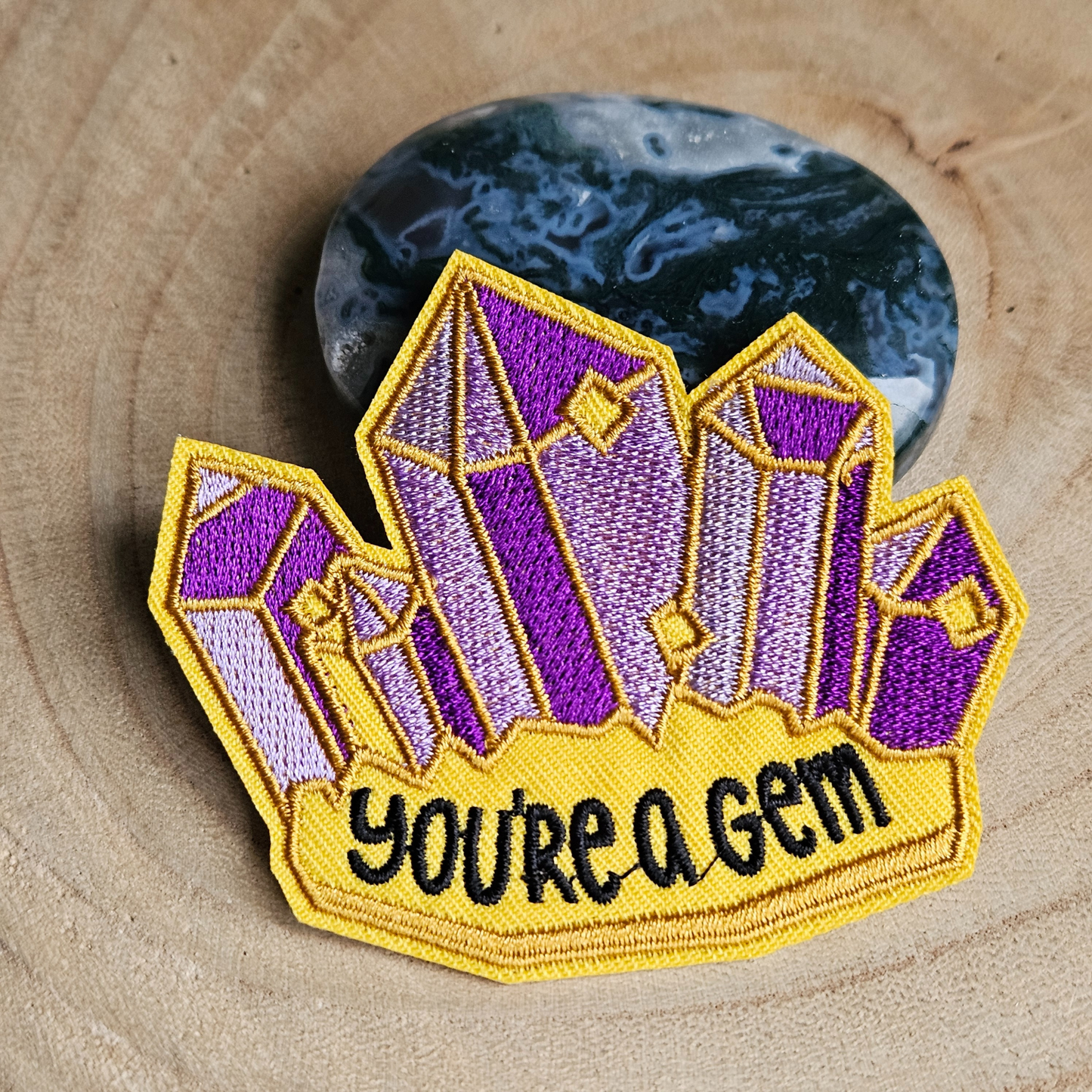 Strijk embleem  -  Iron on Patch - Edelstenen you're a gem