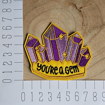 Strijk embleem  -  Iron on Patch - Edelstenen you're a gem