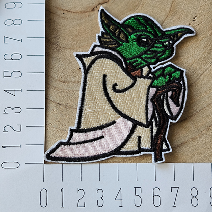 Strijk embleem  -  Iron on Patch - Groene alien