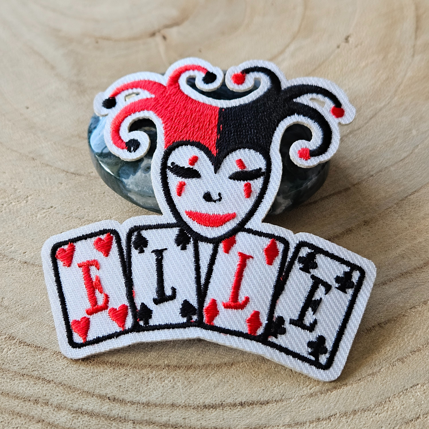 Strijk embleem  -  Iron on Patch - Joker - kaarten