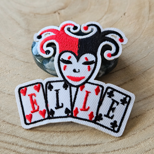 Strijk embleem  -  Iron on Patch - Joker - kaarten