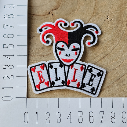 Strijk embleem  -  Iron on Patch - Joker - kaarten