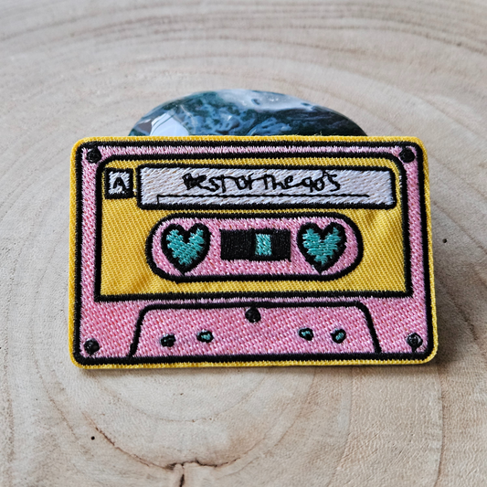 Strijk embleem  -  Iron on Patch - Cassette bandje best of the 90s