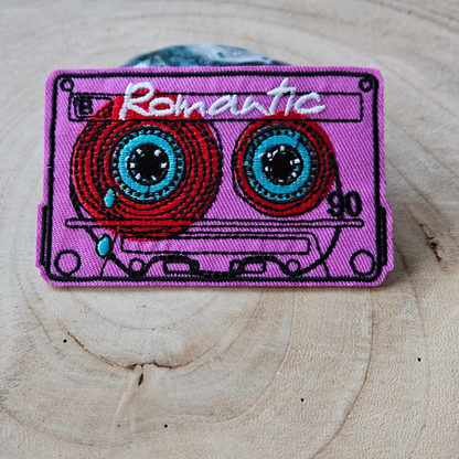 Strijk embleem  -  Iron on Patch - Cassette bandje Romantic