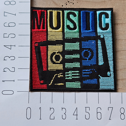 Strijk embleem  -  Iron on Patch - Music cassettebandje