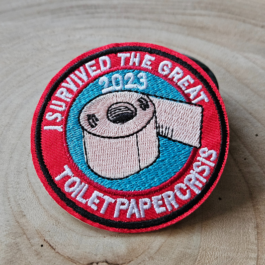 Strijk embleem  -  Iron on Patch - Toilet paper crisis