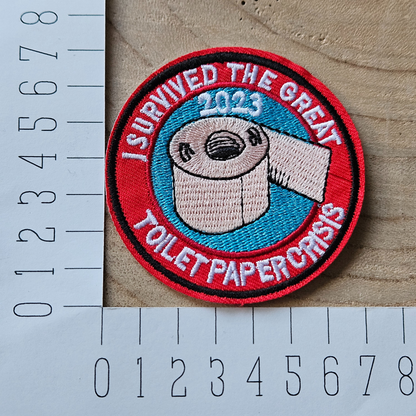 Strijk embleem  -  Iron on Patch - Toilet paper crisis