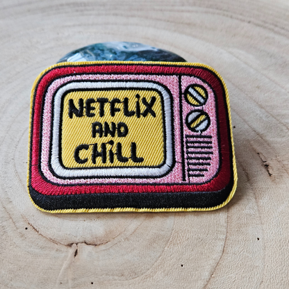 Strijk embleem  -  Iron on Patch - Tv - Netflix and chill