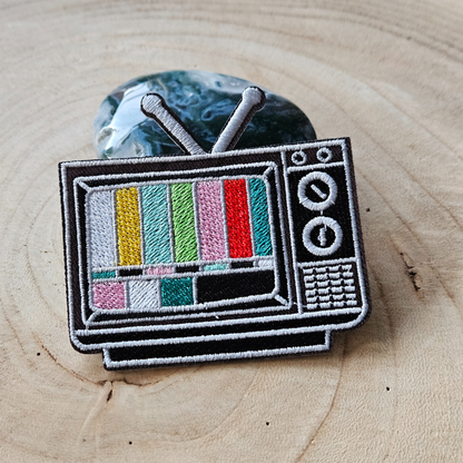 Strijk embleem  -  Iron on Patch - Tv -Beeldbuis testbeeld