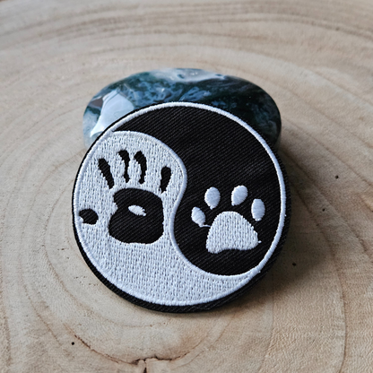Strijk embleem  -  Iron on Patch - TYin Yang - Hond mens