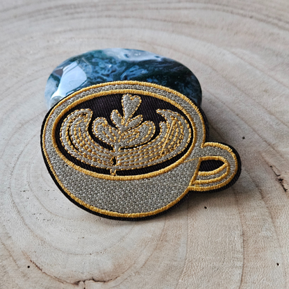 Strijk embleem  -  Iron on Patch - Kopje espresso