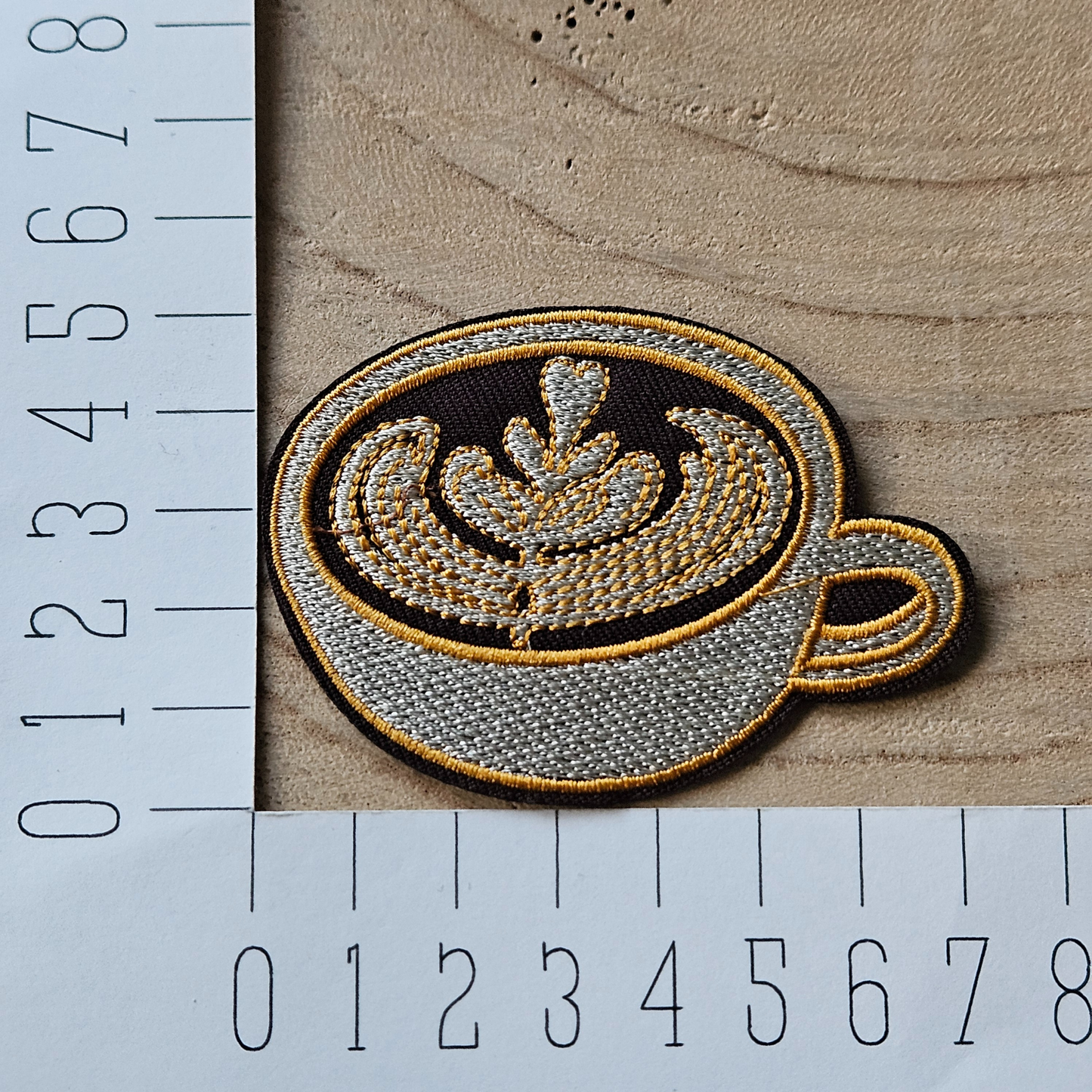 Strijk embleem  -  Iron on Patch - Kopje espresso