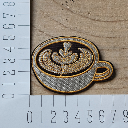 Strijk embleem  -  Iron on Patch - Kopje espresso
