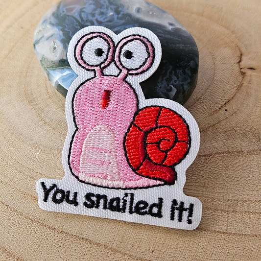 Strijk embleem  -  Iron on Patch - Slak - You snailed it!