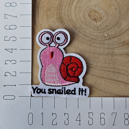 Strijk embleem  -  Iron on Patch - Slak - You snailed it!