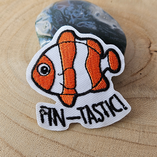 Strijk embleem  -  Iron on Patch - Vis - Fin tastic!